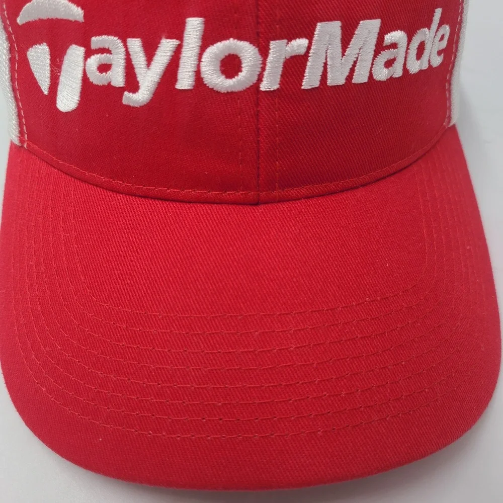 TaylorMade Hat Adjustable Red White Golf r7 Logo Tennis Pickleball Outdoors‎ Men